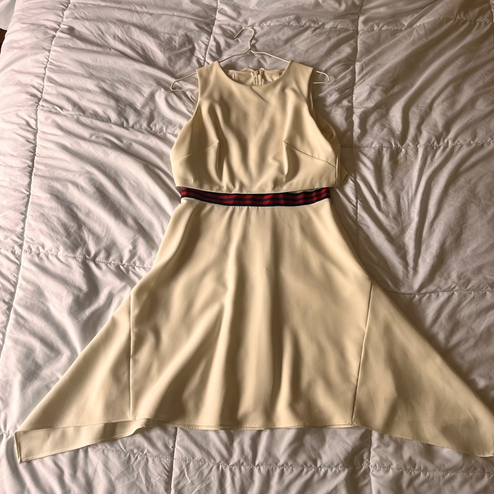 Elegant Cream Sleeveless Dress